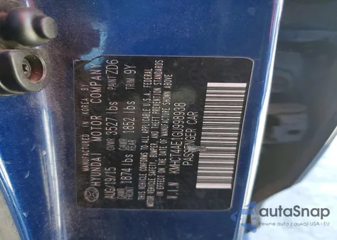 2016 Hyundai Accent Se z USA, uszkodzony, nr VIN KMHCT4AE1GU998938